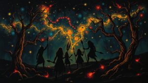 Celestial Hunt Under Starry Skies – free AI stock image