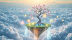 Celestial Island of Emotions – free AI stock image
