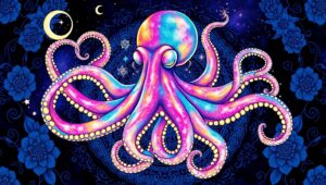 Celestial Octopus Tattoo Design – free AI stock image