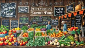 Chalkboard Art: Farmer’s Market Vibes – free AI stock image