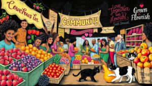 Chalkboard Market Day Delight – free AI stock image