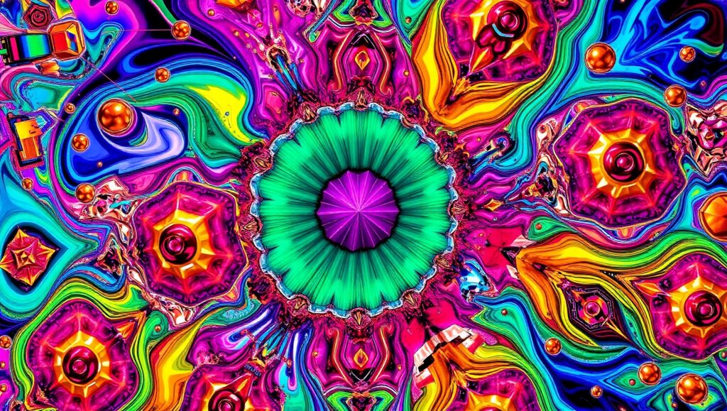 Chaos of Colorful Geometry – free AI stock image