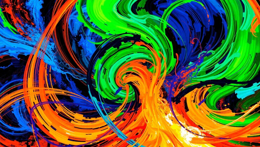 Chaotic Harmony in Colors – free AI stock image