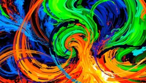 Chaotic Harmony in Colors – free AI stock image