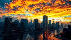 Chaotic Twilight in Expressionist Style – free AI stock image