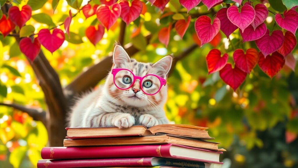 Charming Cat in Colorful Wonderland – free AI stock image