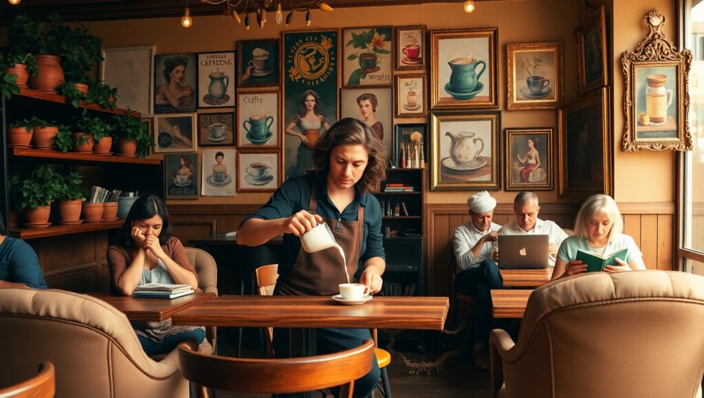 Charming Coffee Shop Vibes – free AI stock image