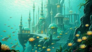 City Beneath the Waves – free AI stock image