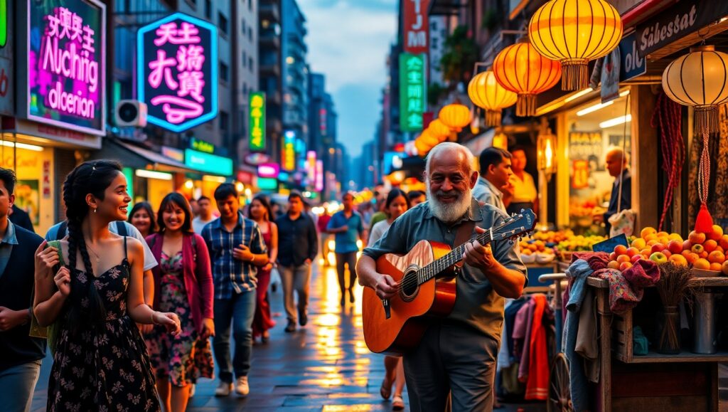 City Life at Dusk – free AI stock image