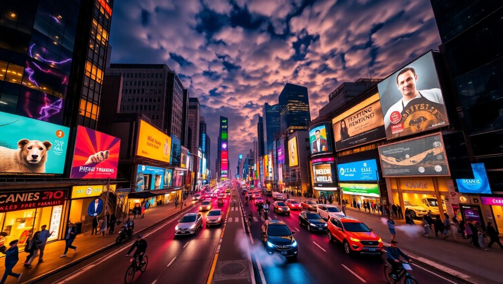 City Life: Day to Night Transition – free AI stock image