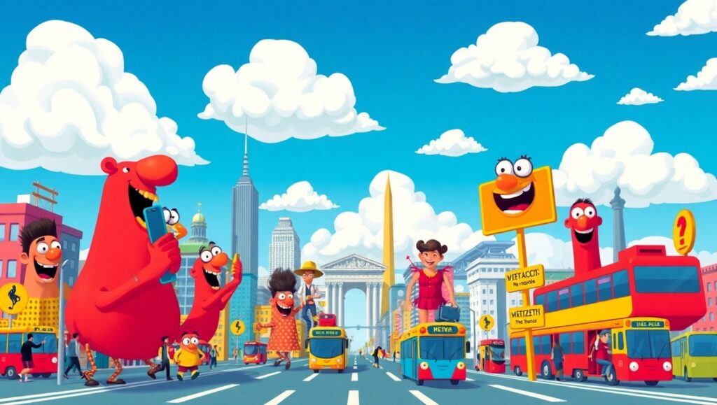 City Life in Bold Colors – free AI stock image