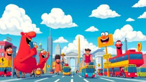 City Life in Bold Colors – free AI stock image