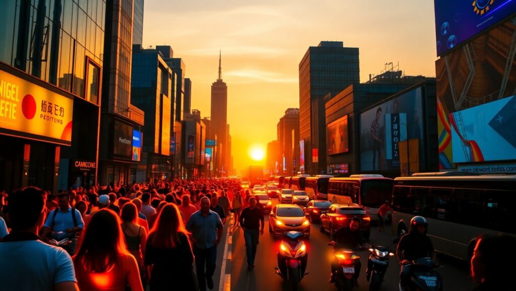 City Life in Thermal Vision – free AI stock image