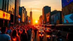 City Life in Thermal Vision – free AI stock image
