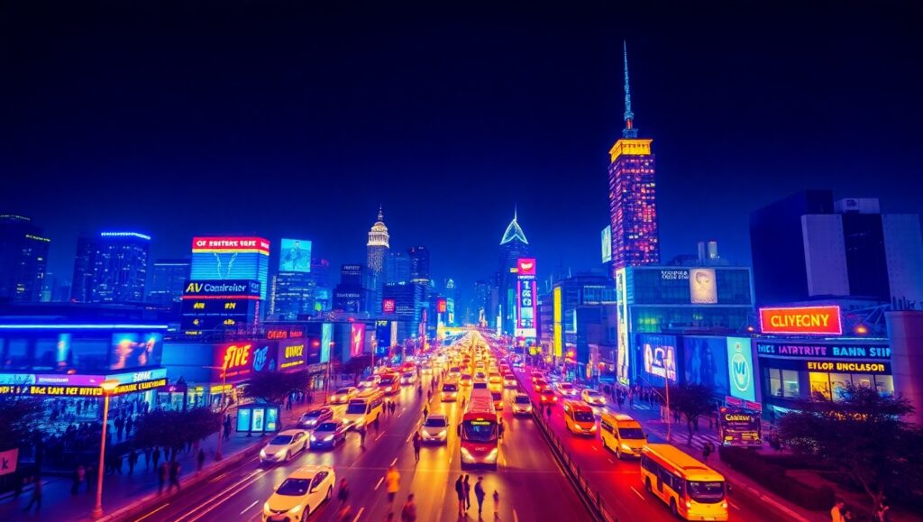 City Life in Thermal Vision 5o2 – free AI stock image