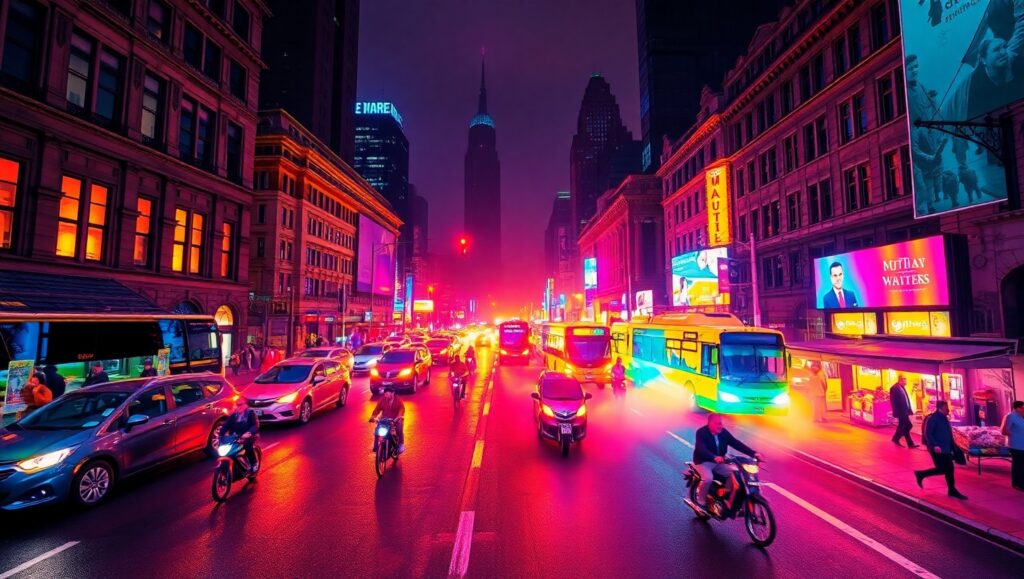City Life in Thermal Vision mCr – free AI stock image