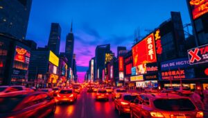 City Life Revealed in Thermal Colors – free AI stock image