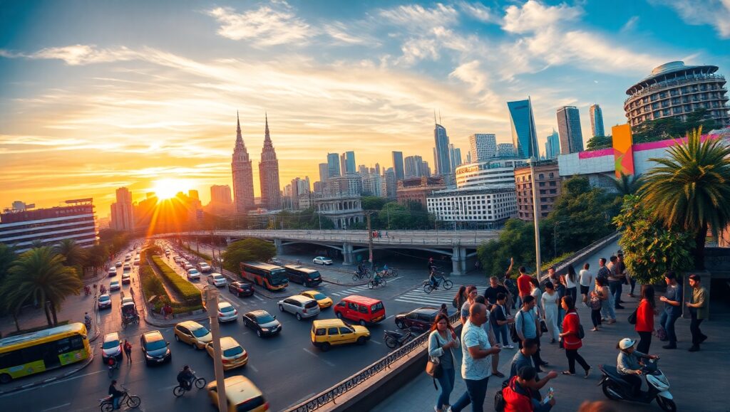 City Life Through the Day – free AI stock image