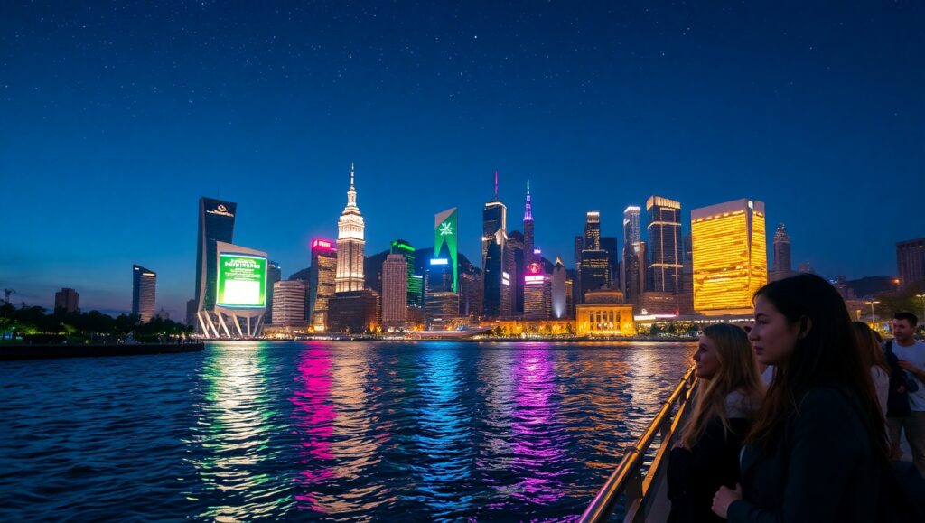 City Lights: A Dynamic Nightscape – free AI stock image