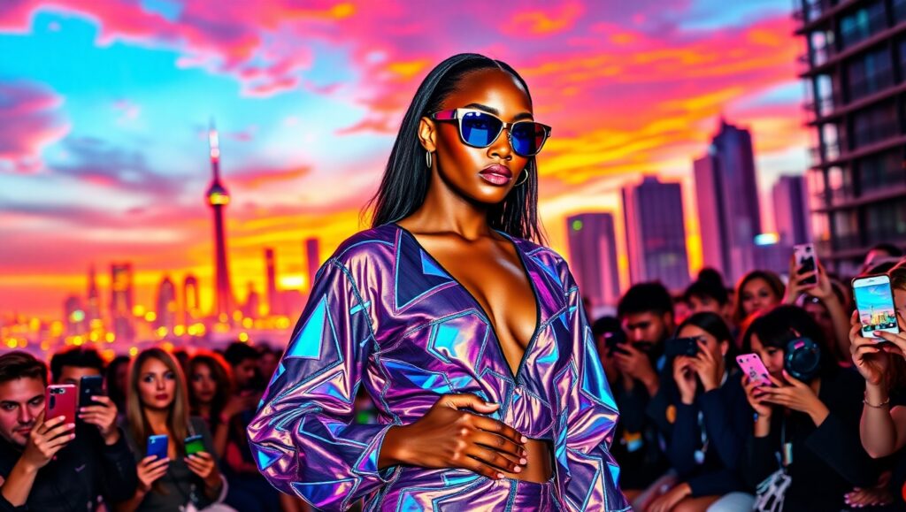 City Lights Fashion Runway Show – free AI stock image