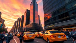 City Lights from Below – free AI stock image