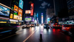 City Lights in Motion sr5 – free AI stock image