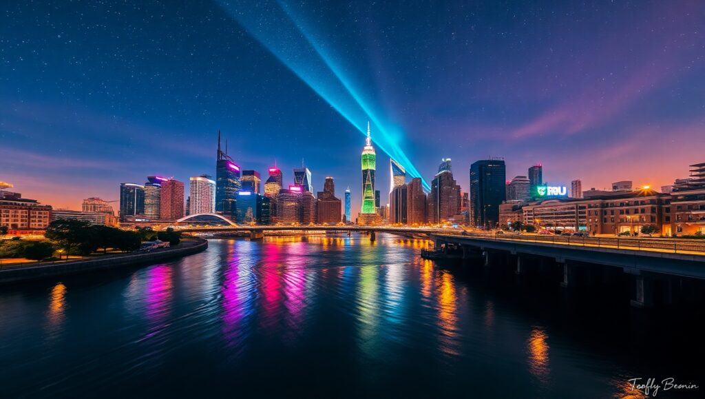 City Lights in Motion tC6 – free AI stock image
