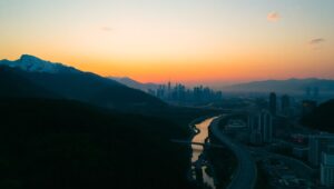 City Meets Nature in Harmony – free AI stock image