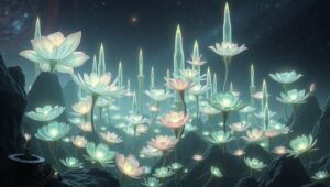 City of Bioluminescent Flora – free AI stock image
