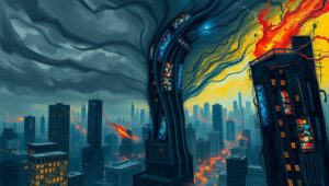 City of Emotional Turmoil toW – free AI stock image