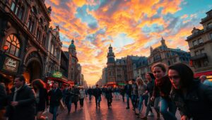 City of Emotions in Dusk Lights – free AI stock image