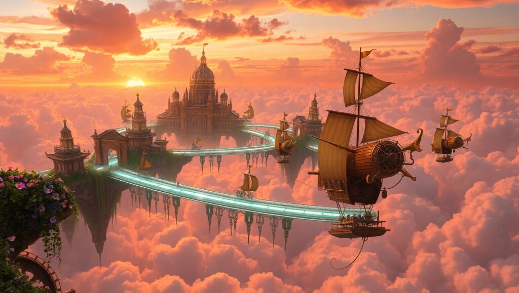 City of Floating Wonders – free AI stock image