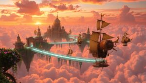 City of Floating Wonders – free AI stock image