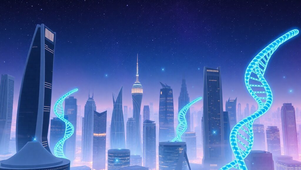 City of Genetic Dreams – free AI stock image