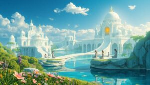 City of Peace Above the Lake – free AI stock image