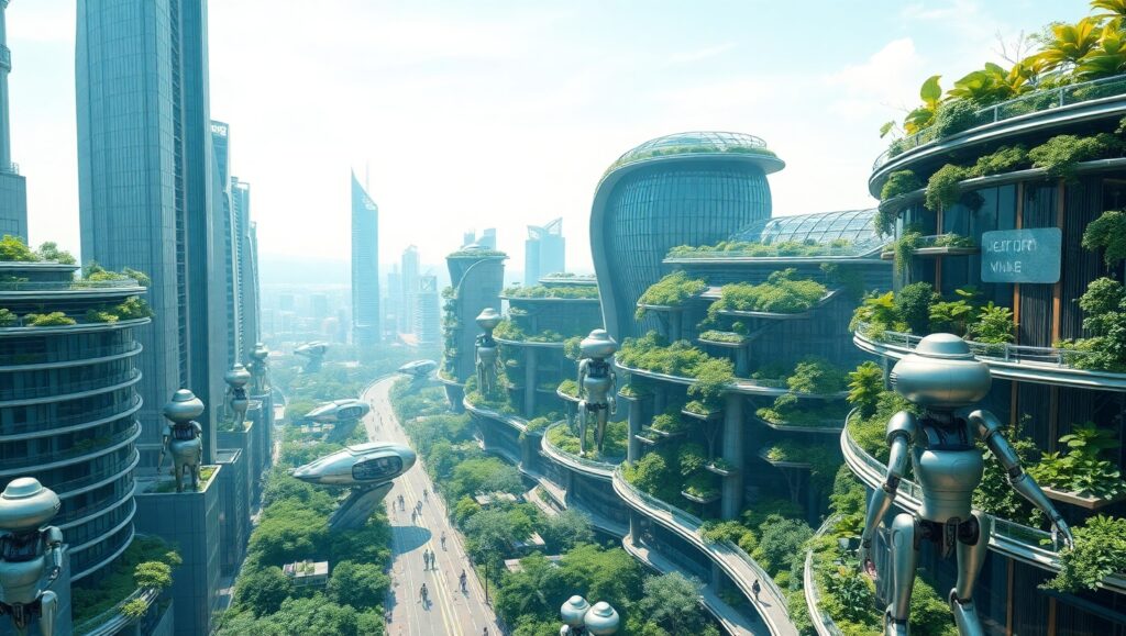 City of Sustainable Robotics – free AI stock image
