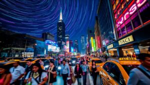 City Pulse: Night Lights Flow – free AI stock image