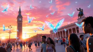 City Square in Augmented Reality – free AI stock image
