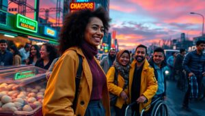 City Street Reflections at Dusk – free AI stock image