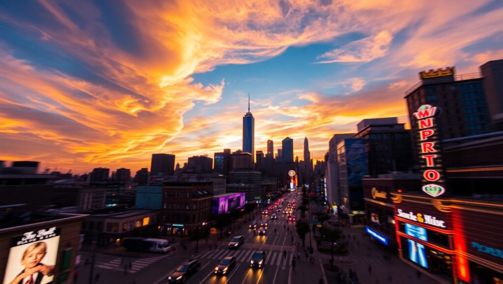 City Sunset: A Time-Lapse Journey – free AI stock image