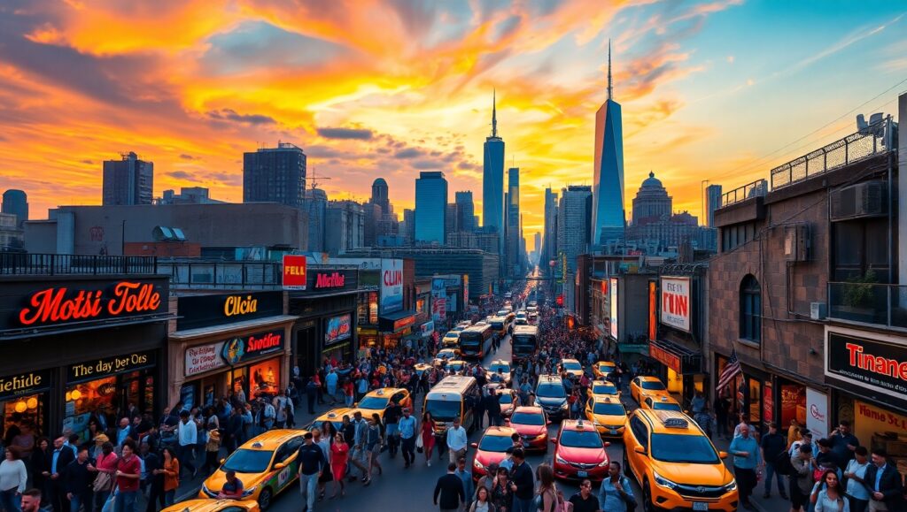 City Sunset from Above – free AI stock image