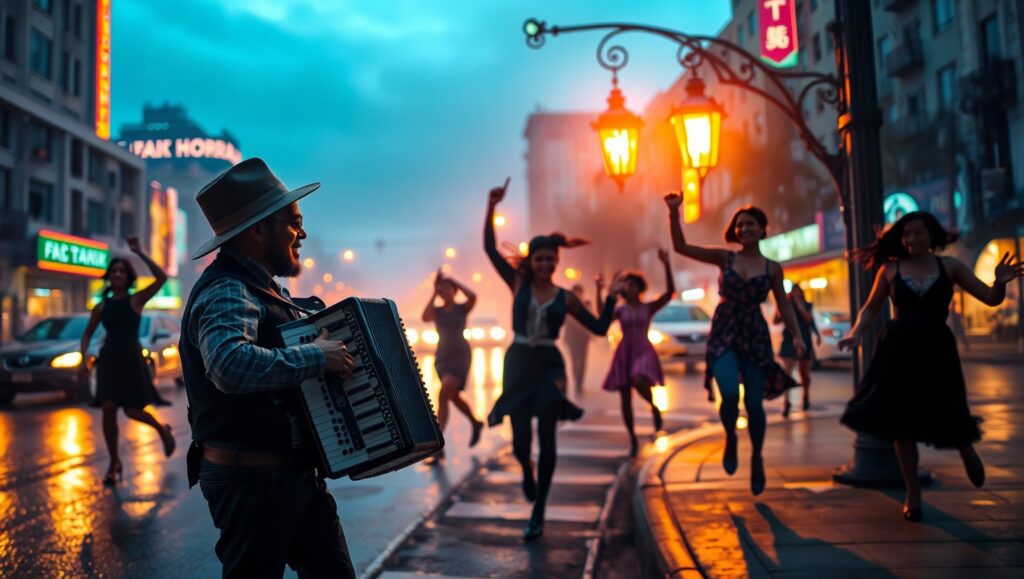 City Symphony at Dusk – free AI stock image