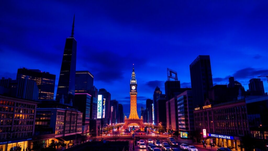 City Vibes: Duotone Dusk Delight – free AI stock image