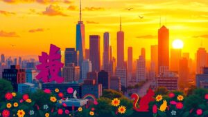 Cityscape of Unity and Diversity – free AI stock image