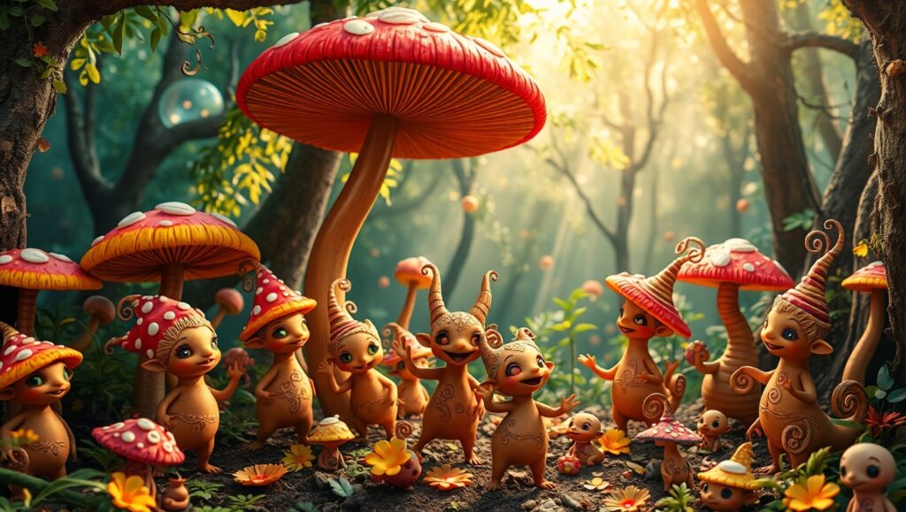 Clay Creatures’ Enchanted Festival – free AI stock image