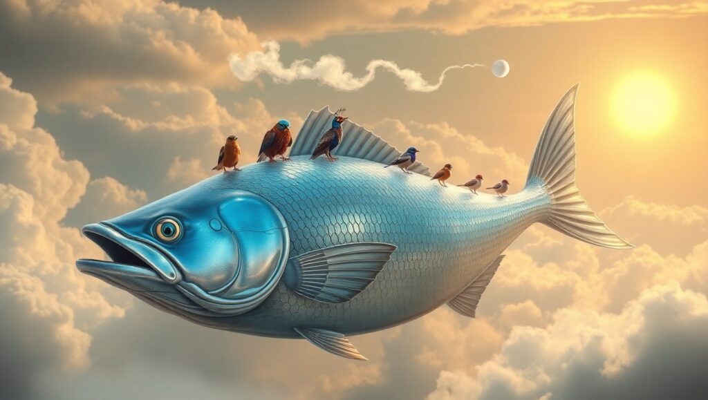 Cloud Fish: A Surreal Dreamscape – free AI stock image