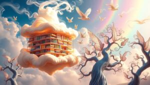 Cloud Library of Dreams – free AI stock image