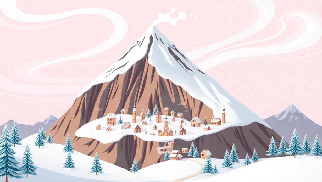 Coffee Mountain in a Sweet Town – free AI stock image