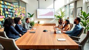 Collaborative Corporate Brainstorming Session – free AI stock image