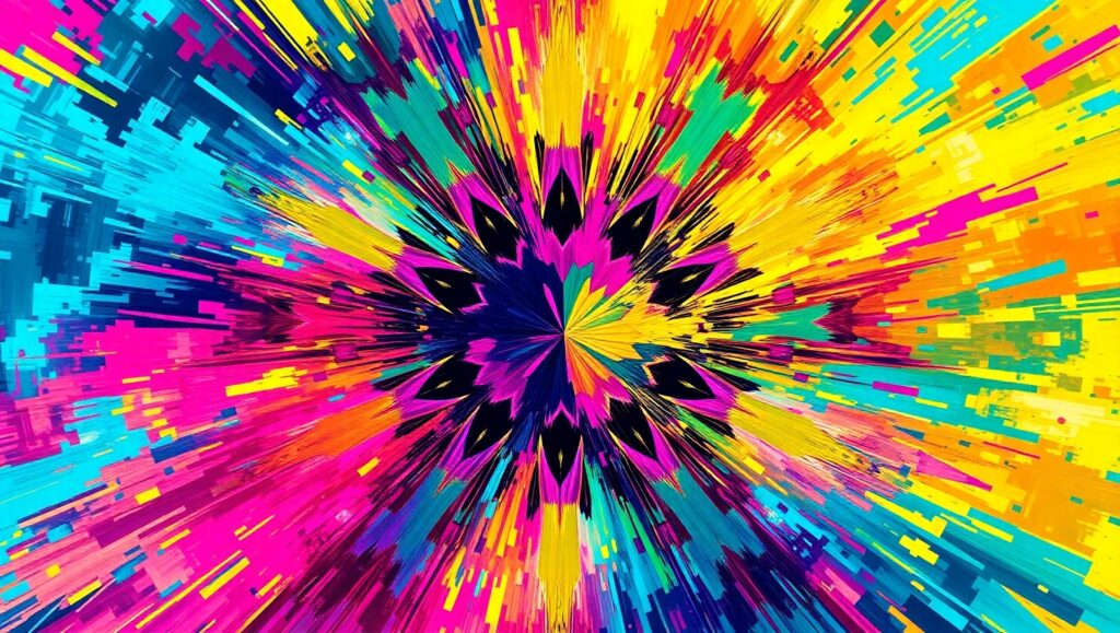 Colorful Chaos in Dynamic Harmony – free AI stock image